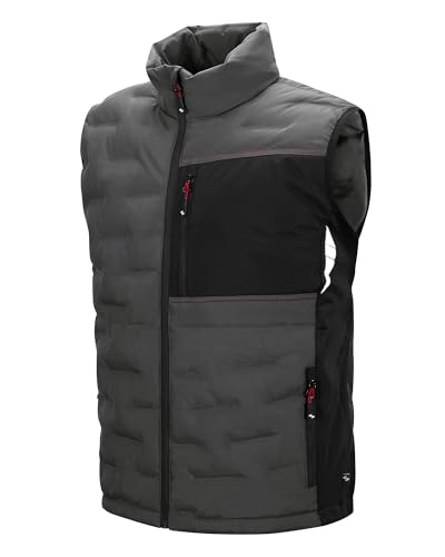 Scheibler Herren Steppweste Wasserbeständig Arbeitsweste Ärmellose Übergangswesten Winddichte Outdoor Sportweste Puffer Weste mit Stehkragen mit 5 Taschen für Männer XL von Scheibler