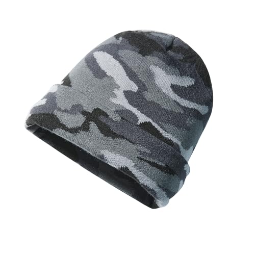 Scheibler Winter-Mütze Herren - Moderne Strick-Mütze Herren im Camouflage Style - Beanie Herren mit Krempe - wärmende Arbeitsmütze maschinenwaschbar - anthrazit-grau von Scheibler