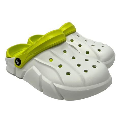 Scheibler Workwear – Clogs Markelo für Damen – Gartenschuhe leicht & angenehm – verfügbar in den Größen 36/37-40/41 (Weiß/Limette) von Scheibler