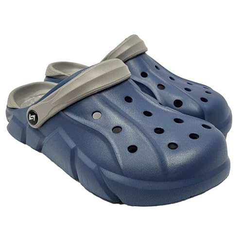 Scheibler Workwear – Clogs Markelo für Herren – Gartenschuhe leicht & angenehm – verfügbar in den Größen 39/40-45 (Navy/Grau) von Scheibler