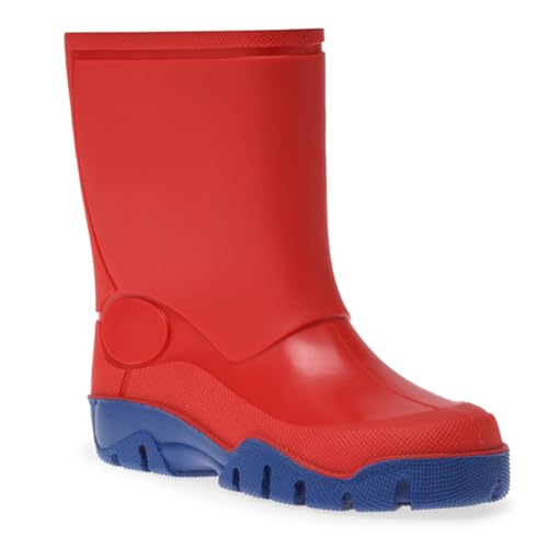 Scheibler Workwear – Kinder Gummistiefel – Regenstiefel 100% wasserdicht, super leicht & mit rutschfester Sohle – verfügbar in den Größen 28/29 (Rot/Blau) von Scheibler