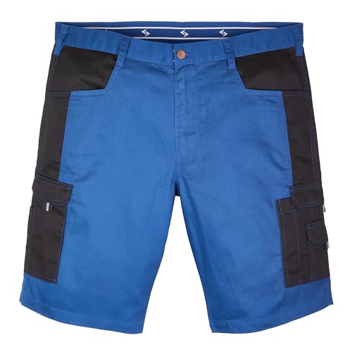 Scheibler Workwear – Shorts Gary Herren – Arbeitshose kurz für die Arbeit – Arbeitsshorts für den Sommer – Cargo Shorts mit viel Stauraum – verfügbar in den Größen S-XXL (Azur/Schwarz) von Scheibler