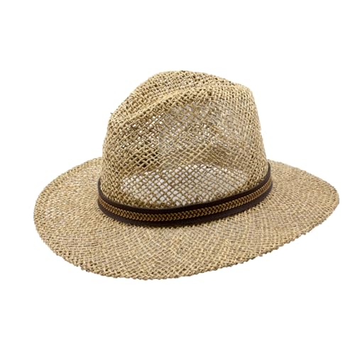 Scheibler Workwear – Strohhut Theo Herren – klassischer Trilby Hut aus Stroh – Sonnenhut für den Sommer – verfügbar in den Größen 57-61 (Hellbraun) von Scheibler