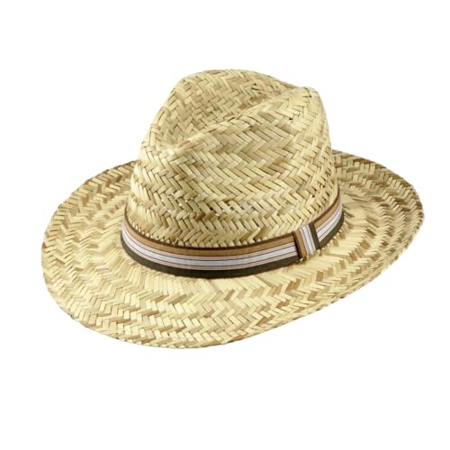 Scheibler Workwear – Strohhut Tom Herren – klassischer Trilby Hut aus Stroh – Sonnenhut für den Sommer – verfügbar in den Größen 58/60-61/62 (Beige) von Scheibler