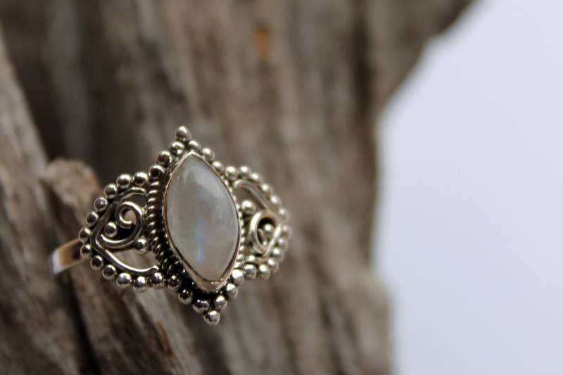 Silberring Krönchen Mondstein von ScheinerSchmuck