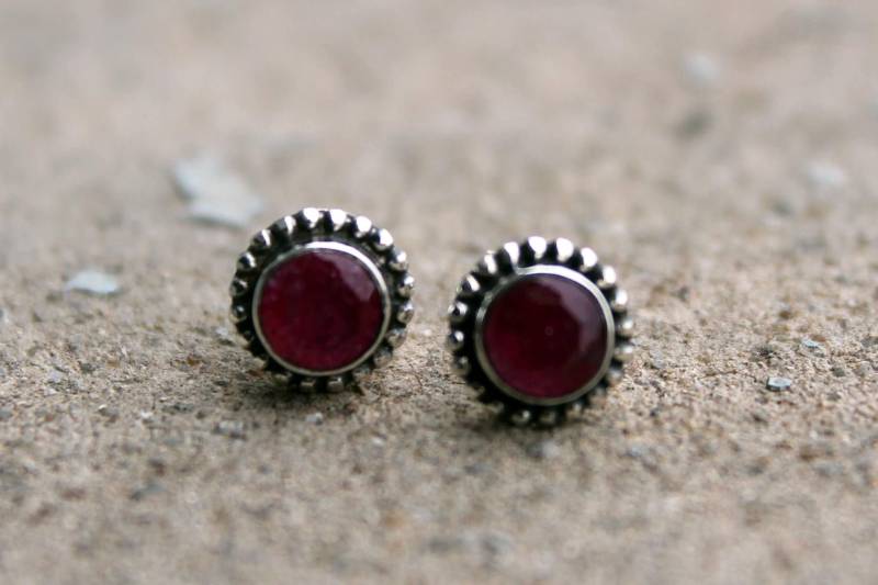 Silberstecker Bloomy Ruby von ScheinerSchmuck