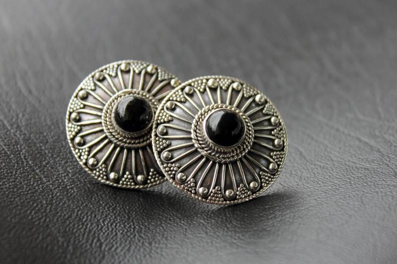 Silberstecker Daisy Onyx von ScheinerSchmuck