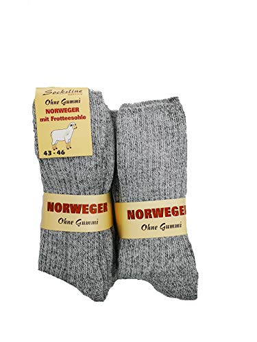 3 oder 6 Paar Norweger Socken ohne Gummi 72% Wolle mit Frotteesohle Herren wärmend & ideal für Arbeitsschuhe & Sicherheitsschuhe (39-42 6 Paar) von Schenk