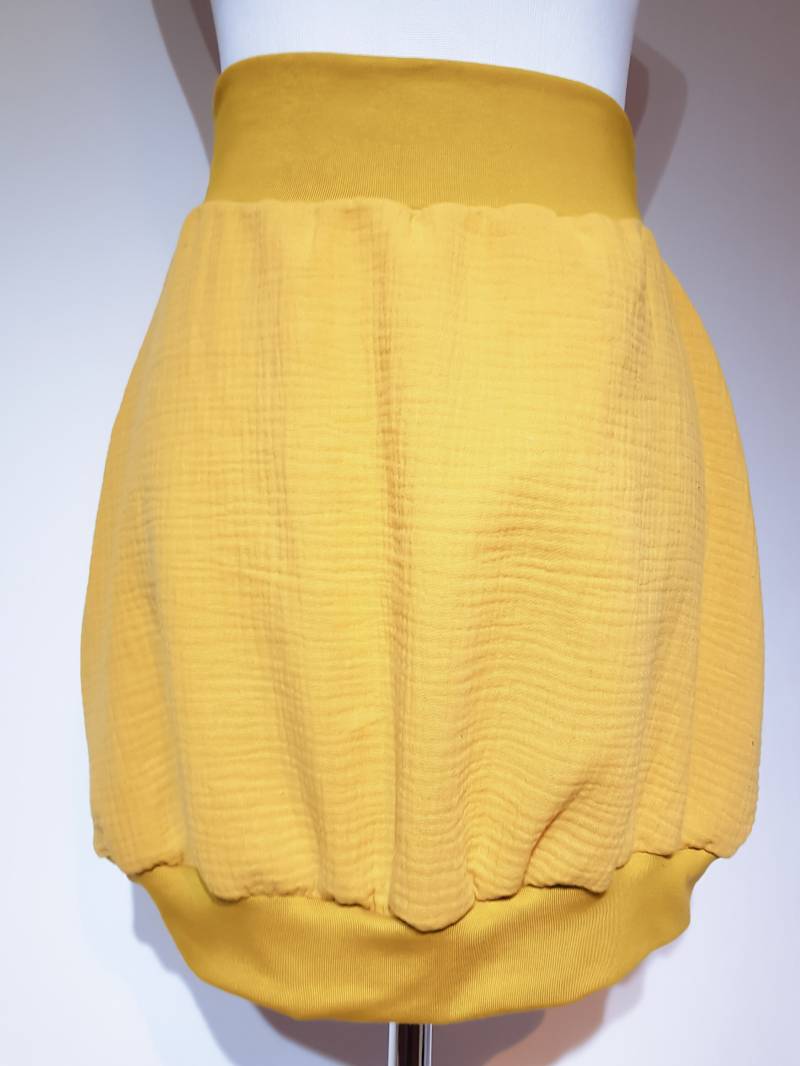 Ballonrock, Größe 34 - 58 Und Nach Maß, Aus Musselin in Gelb Uni von SchenkenoderBehalten