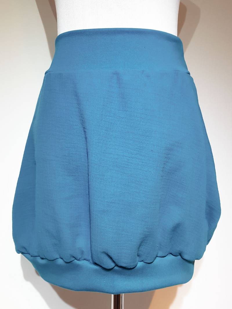 Ballonrock, Größe 34 - 58 Und Nach Maß, Aus Musselin in Petrol Uni von SchenkenoderBehalten