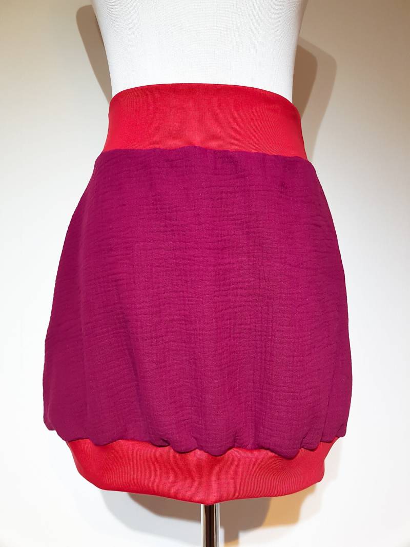 Ballonrock, Größe 34 - 58 Und Nach Maß, Aus Musselin in Rot Uni von SchenkenoderBehalten