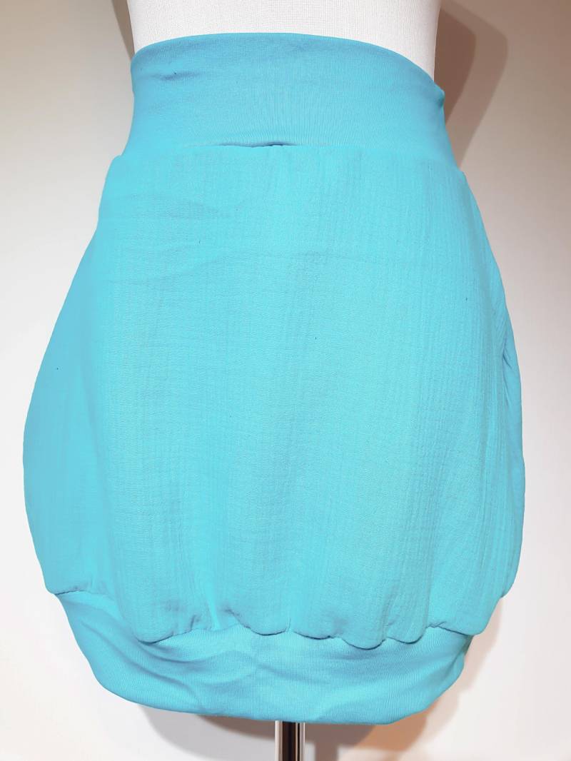 Ballonrock, Größe 34 - 58 Und Nach Maß, Aus Musselin in Türkis Uni von SchenkenoderBehalten