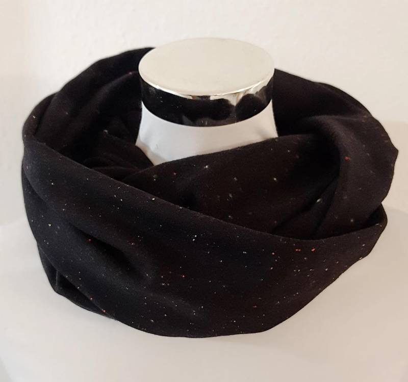 Loop Schal Aus Sweat in Schwarz Mit Farbtüpfchen von SchenkenoderBehalten