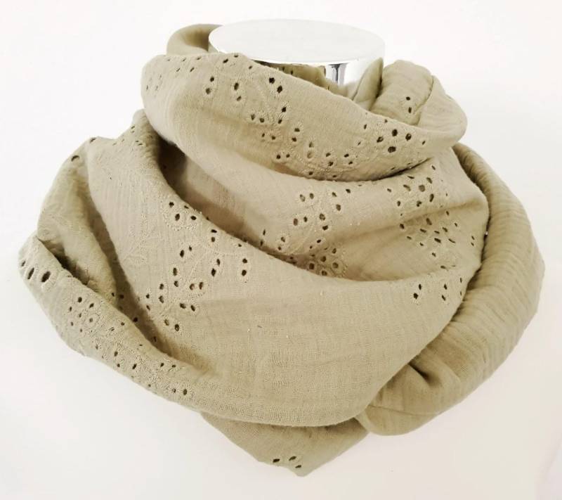 Loop Schal Für Den Frühling Aus Musselin in Grün von SchenkenoderBehalten