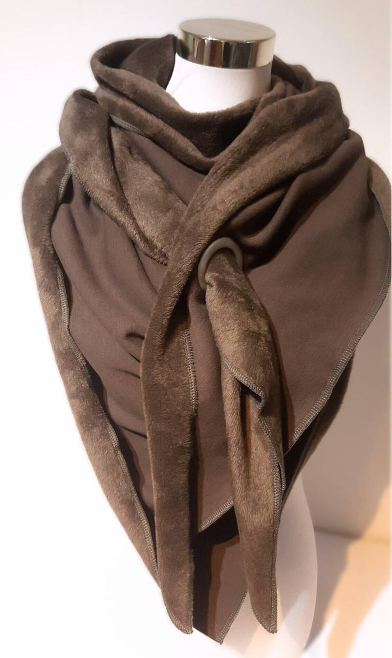 xxl-Schal Aus Alpenfleece in Dunkelbraun Uni von SchenkenoderBehalten