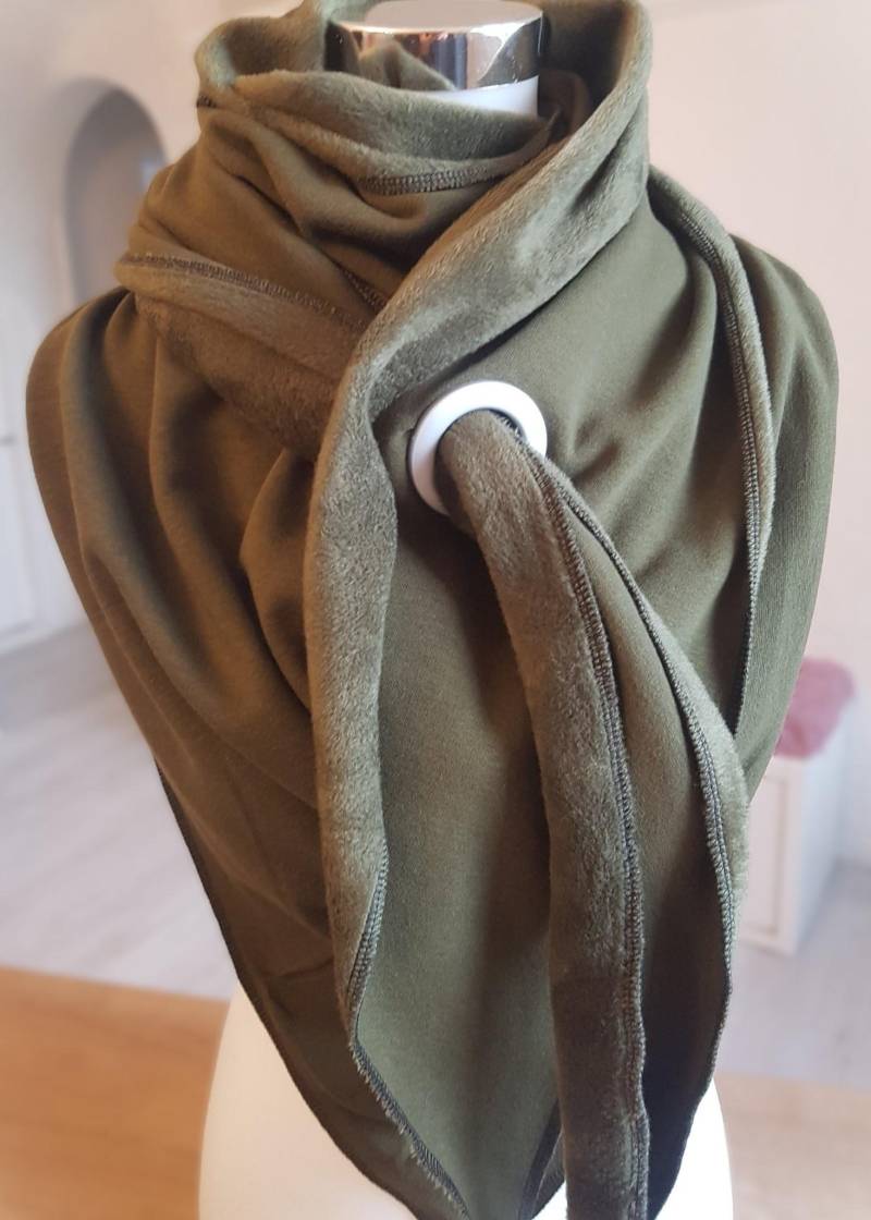 xxl-Schal Aus Alpenfleece in Grün Uni von SchenkenoderBehalten