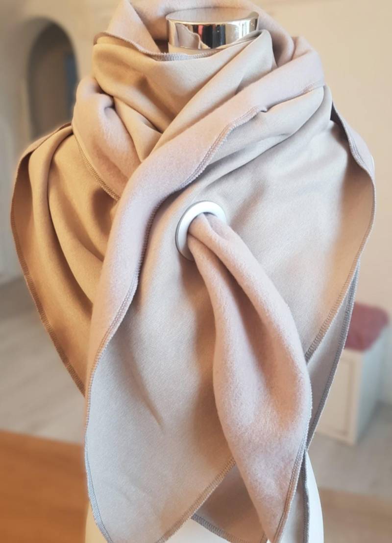 xxl-Schal Aus Wintersweat in Beige von SchenkenoderBehalten