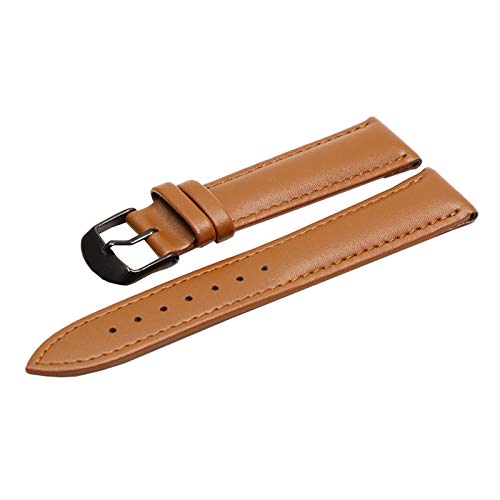 14/16/18/20/22/24mm Weiche echtes Leder atmungsaktiv Uhrenarmband Männer Frauen Dornschließe Elegante Hautfreundliche Band Hellbraun Armband mit schwarzer Wölbung, 22mm 14/16/18/20/22/24mm Weiche echtes Leder atmungsaktiv Uhrenarmband Männer Frauen Dornschließe Elegante Hautfreundliche Band Hellbraun Armband mit schwarzer Wölbung, 22mm von Scherry