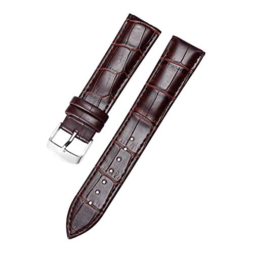 18mm/20mm/22mm Dornschließe Armband Kunstleder-Uhrenarmband-Uhr-Accessoires für Männer und Frauen, Braun 22mm von Scherry