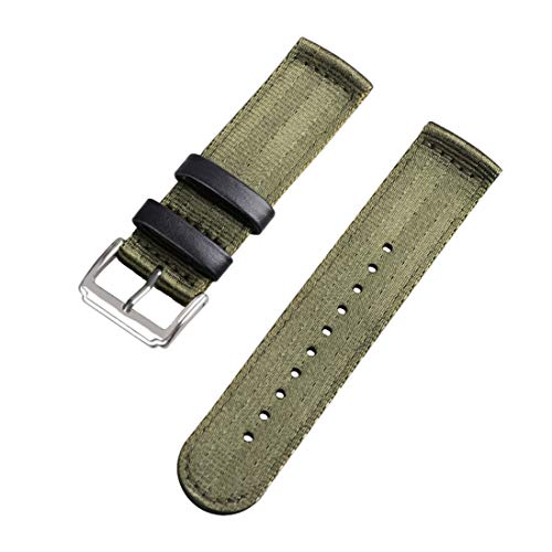 18mm/20mm/22mm NATO Nylon Woven Smart Watch Band-Bügel-Männer und Frauen weiches Sport-Armband-Armband-Zubehör Armee-Grün Typ 01, 22mm von Scherry