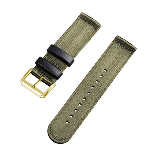 18mm/20mm/22mm NATO Nylon Woven Smart Watch Band-Bügel-Männer und Frauen weiches Sport-Armband-Armband-Zubehör Armee-Grün Typ 03, 18mm von Scherry