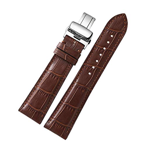 Durable Lederarmband 18mm 19mm 20mm 21mm 22mmwatchstrap Männer Frauen Armband Braun mit Brown, 20mm von Scherry