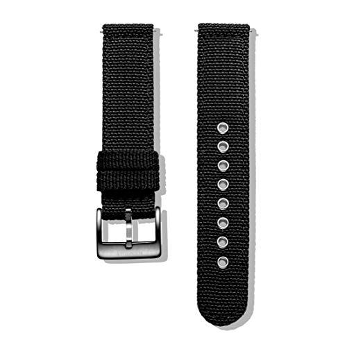 Männer und Frauen 18mm/20mm/22mm/24mm Canvas Uhrenarmbänder mit Quick Release Pin Wasserdicht Military Uhrenarmband Schwarz, 18mm von Scherry