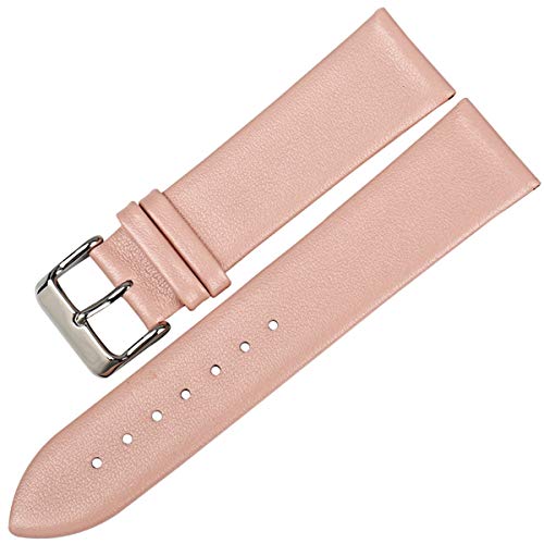 Uhren Zubehör Armband 12mm 24mm Uhrenarmband Frauen Uhrenarmband Leder Männer für Uhrenarmband-Rosa, 16mm von Scherry