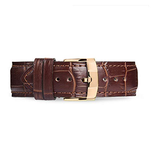 Uhrenarmbänder Durable Leder 18mm 19mm 20mm 21mm 22mmwatchstrap Herren-Armband Gürtel Braun Rose Gold, 19mm von Scherry