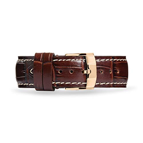 Uhrenarmbänder Durable Leder 18mm 19mm 20mm 21mm 22mmwatchstrap Herren-Armband Gürtel Braun Tan Rose Gold, 19mm von Scherry