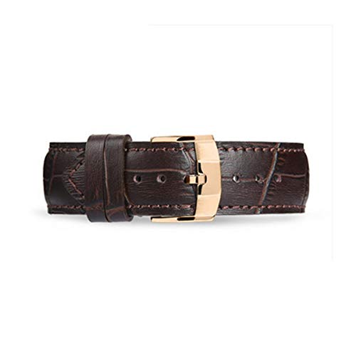 Uhrenarmbänder Durable Leder 18mm 19mm 20mm 21mm 22mmwatchstrap Herren-Armband Gürtel Dunkelbraun Rose Gold, 19mm von Scherry