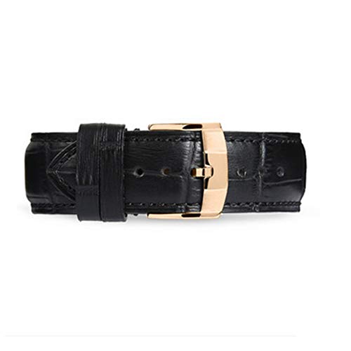 Uhrenarmbänder Durable Leder 18mm 19mm 20mm 21mm 22mmwatchstrap Herren-Armband Gürtel Schwarz Rose Gold, 18mm von Scherry