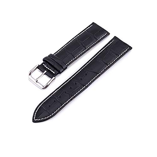 Uhrenarmband Ledergurte 10 24mm Uhrenzubehör Brown Farben Schwarz Uhrenarmbänder White Line, 12mm von Scherry