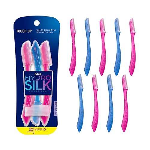 Schick Hydro Silk Touch-Up Multipurpose Exfoliating Dermaplaning Tool with Precision Cover, 9 Count von Schick Hydro Silk