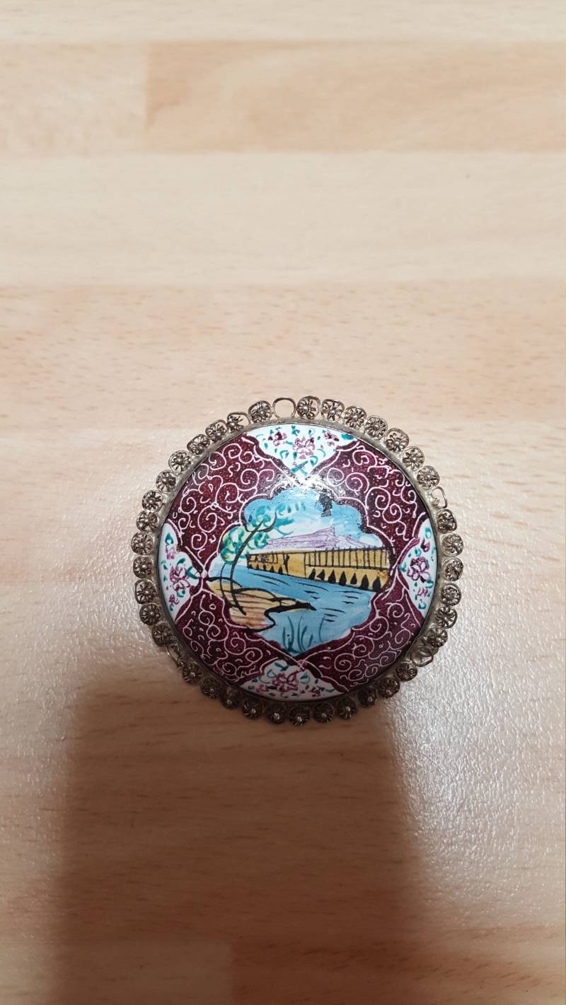 Auffallende Nahöstlichen Abzeichen - Hand Bemalt 50Er Jahre Kitsch Schicke Stück von SchickSchmuckStore