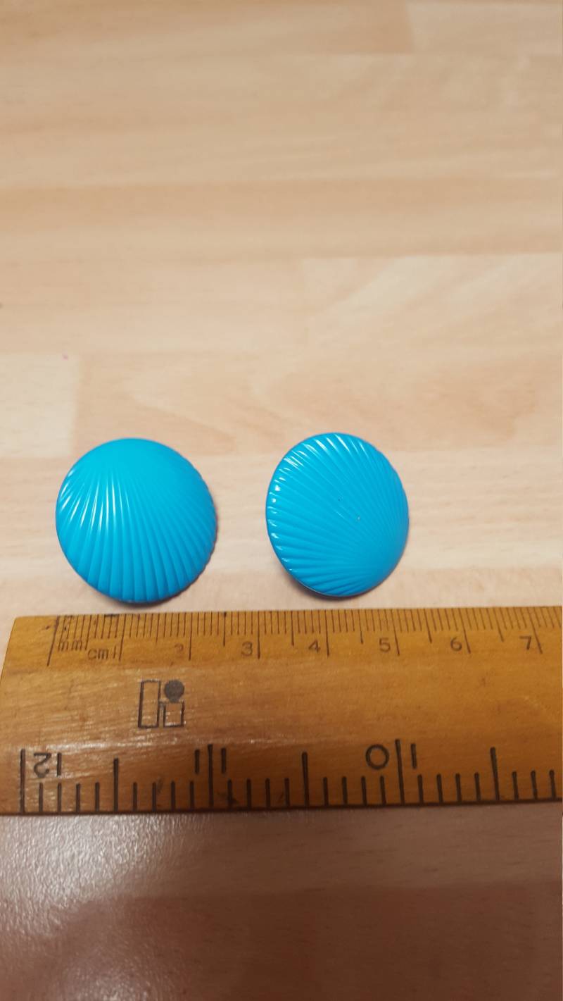 Vintage-Plastik-Aquamarin-West-Ohrringe Kitschig Antikes Boho-stück-Sommerfest von SchickSchmuckStore