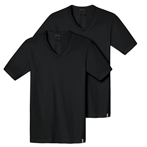 2er Pack - Schiesser 95/5 T-Shirt kurzarm V-Ausschnitt - Herren Unterhemd - Baumwolle - Weiß Grau Schwarz - 205429, 2 X Schwarz, 6 2er Pack - Schiesser 95/5 T-Shirt kurzarm V-Ausschnitt - Herren Unterhemd - Baumwolle - Weiß Grau Schwarz - 205429, 2 X Schwarz, 6 von Schiesser