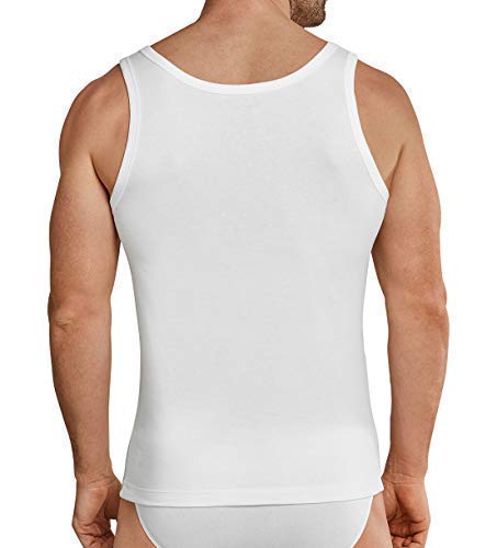 Schiesser 4 Herren Unterhemd Sportjacke Cotton Basic Feinripp Essentials - Weiß: Größe: 6 (Gr. L) von Schiesser