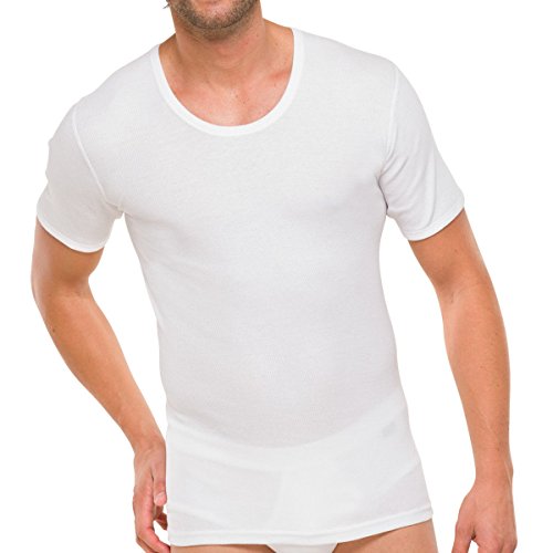 Schiesser Cotton Essentials Doppelripp Shirt 1/2 Arm - 205175-4er Spar-Pack (5 Weiß) von Schiesser