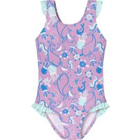 Badeanzug Wirkware recycelt LSF40+ Meerestiere Rüschen beere - Aqua 104 von Schiesser