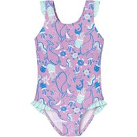 Badeanzug Wirkware recycelt LSF40+ Meerestiere Rüschen beere - Aqua 92 von Schiesser