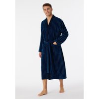 Bademantel Softvelours dunkelblau gestreift - Essentials XL von Schiesser