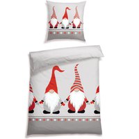 Bettwäsche 2-teilig Feinbiber Wichtel grau - SCHIESSER Home 135*200 von Schiesser