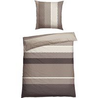 Bettwäscheset zweiteilig Renforcé grau gestreift - SCHIESSER Home 155*220 von Schiesser