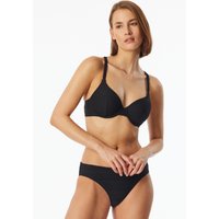 Bikini-Top mit Schale Jersey recycelt Streifen schwarz - Aqua 46C von Schiesser