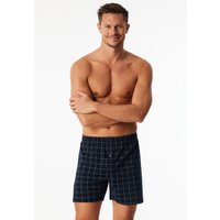 Boxershorts Feininterlock kariert nachtblau- Fine Interlock 6 von Schiesser