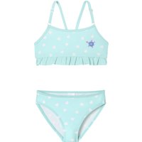 Bustier-Bikini Wirkware recycelt LSF40+ Herzen Schildkröte Rüschen hellgrün - Aqua 128 von Schiesser