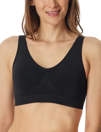 Schiesser Damen Bustier mit herausnehmbaren Pads nahtlos - Classic Seamless, schwarz_181105, M von Schiesser