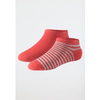 Damensneaker Doppelpack Organic Cotton rot/gestreift - 95/5 35/38 von Schiesser