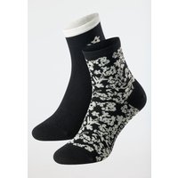 Damensocken 2er-Pack Organic Cotton Blumen schwarz - Fashion 35/38 von Schiesser
